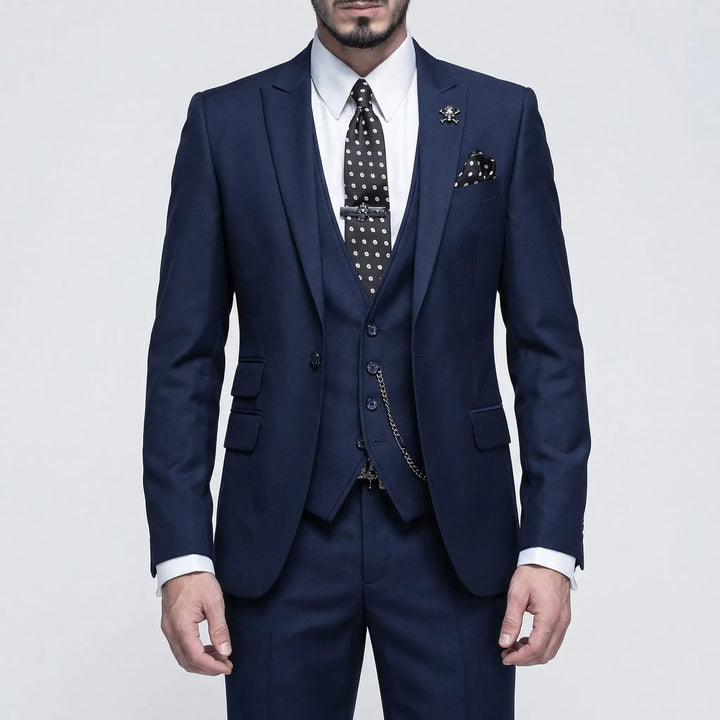Formeller Herrenanzug Slim-Fit, dreiteilig. Ideal für Hochzeiten, Gala & geschäftliche Anlässe. Modisch & schick.