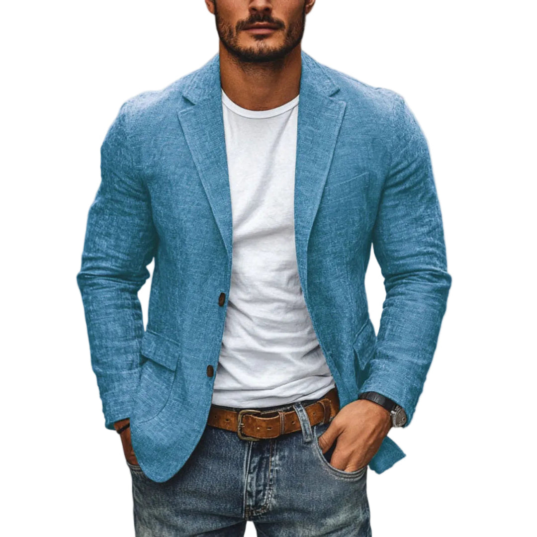 Klassischer Herren Slim Fit Blazer, elegante Anzugjacke für Business und moderne Freizeit-Looks, mit Reverskragen.