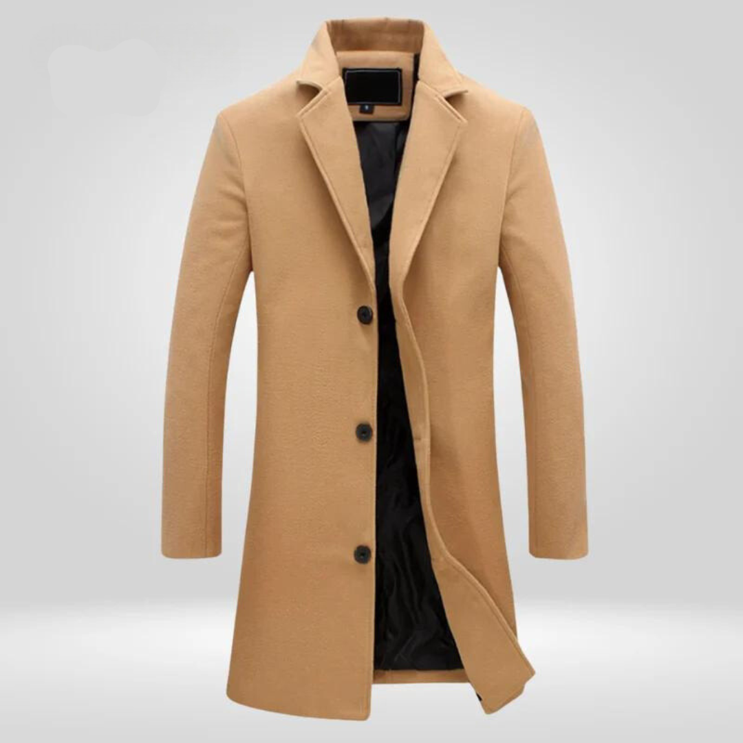 Eleganter Herren Herbstmantel, klassischer Schnitt, stilvolle Übergangsjacke für Business & Freizeit in dezentem Farbton.