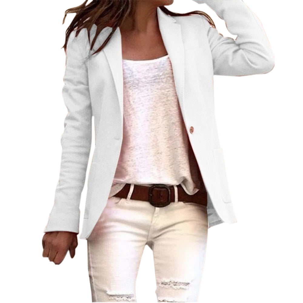Eleganter, taillierter Damenblazer in Uni-Farbe. Klassisch und modisch für Business und Freizeit.