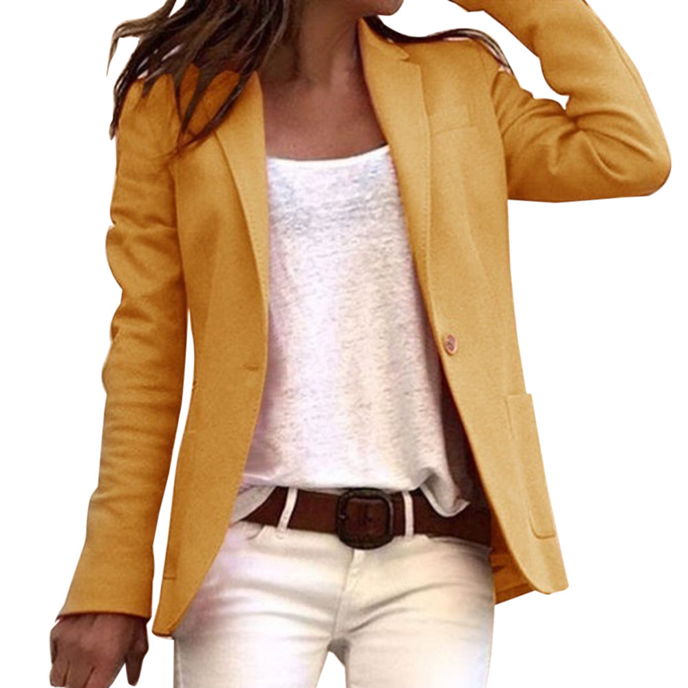 Modischer Damen-Business-Blazer, einfarbig, tailliert. Unterstreicht die Silhouette.