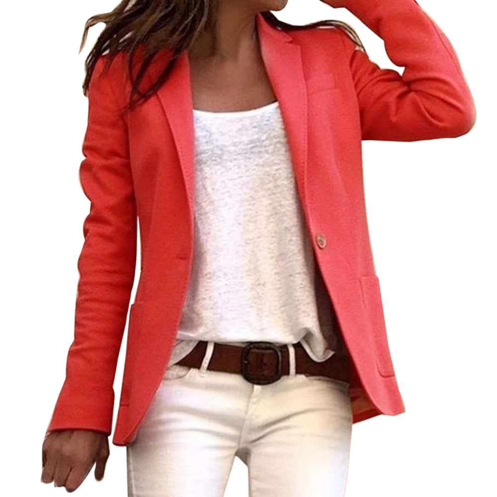 Hochwertiger, klassischer Damenblazer in Unifarbe. Tailliert für eine elegante und professionelle Ausstrahlung.