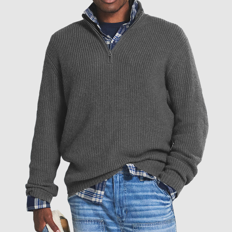 Eleganter, ultraweicher Herren Langarm-Pullover. Warm & bequem, perfekt für Business & Freizeit.
