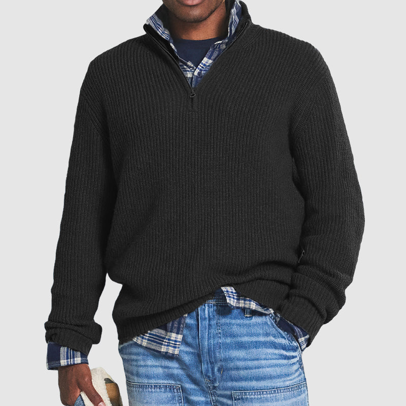 Warmer Herren Strickpullover mit Langarm, weich und klassisch. Ideal für elegante Herrenmode.