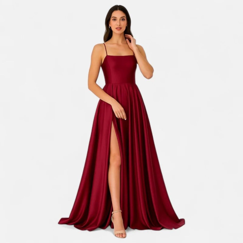 Festliches Damen Abendkleid als Herbst-Maxikleid mit Langarm, perfekt für Hochzeitsgäste oder besondere Partys.