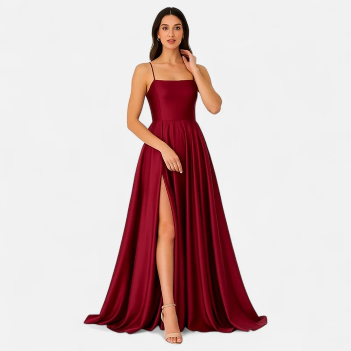Festliches Damen Abendkleid als Herbst-Maxikleid mit Langarm, perfekt für Hochzeitsgäste oder besondere Partys.