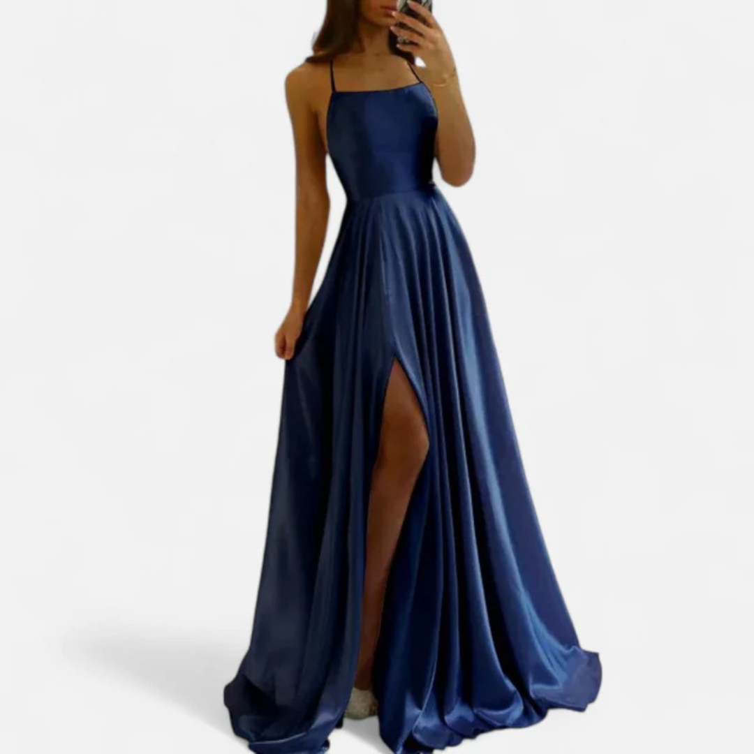 Fließendes, elegantes Damen Herbstkleid, langes Maxikleid mit Ärmeln, ideal für Hochzeitsgäste und formelle Anlässe.