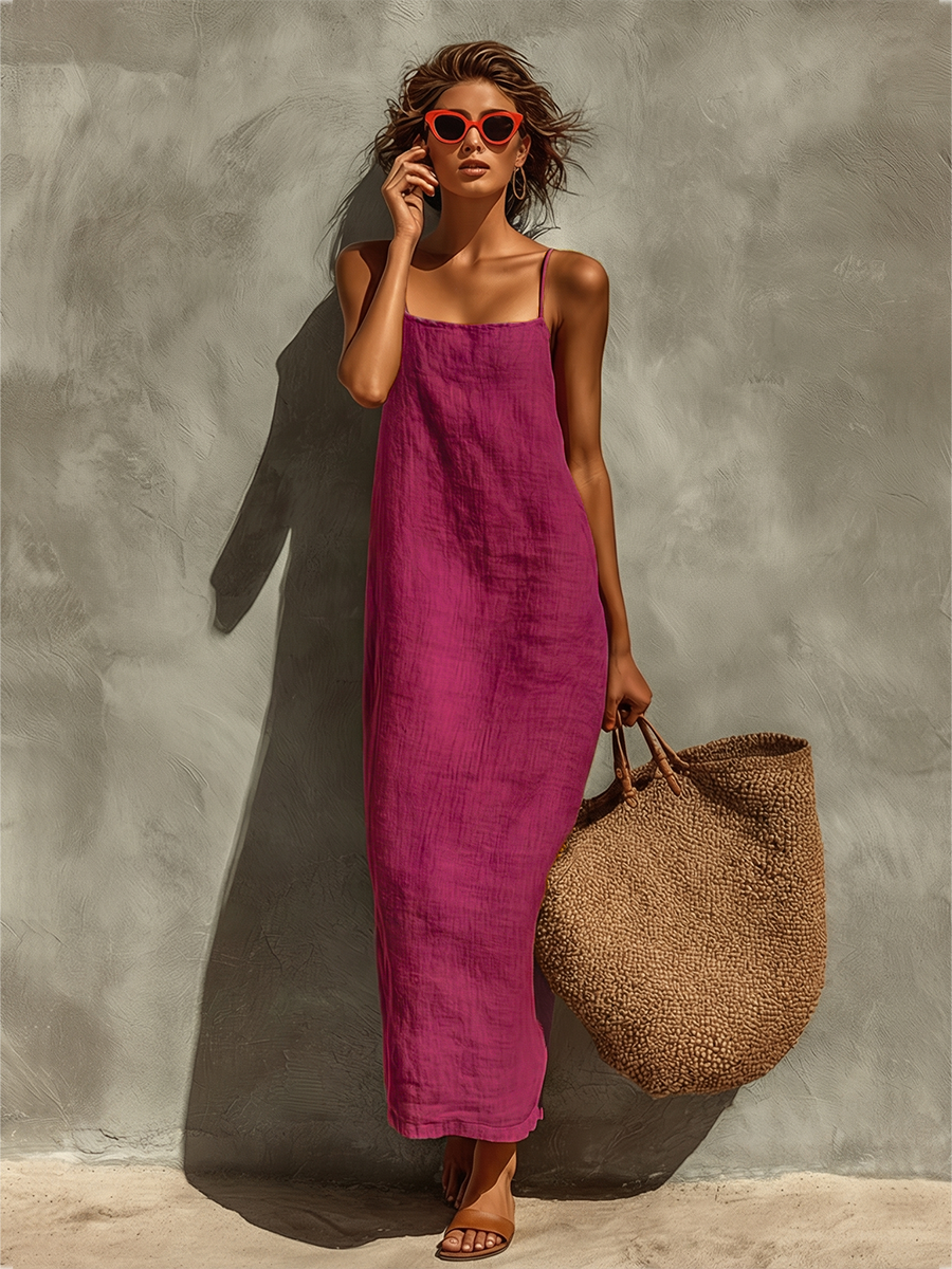 Vielseitiges, leichtes Damen Maxikleid, perfekt als luftiges Sommerkleid mit Spaghettiträgern.