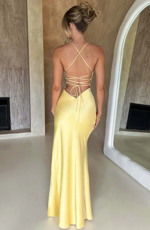 Stylisches Abendkleid für Damen, langes Sommerkleid mit Beinschlitz & V-Ausschnitt.