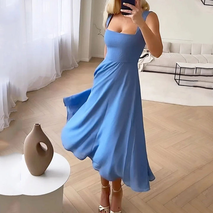 Schickes Damen Midi Abendkleid, perfekt für Gala und Party. Festlich, elegant und mit femininem Karree-Ausschnitt.