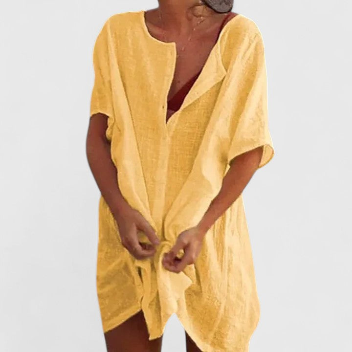 Vielseitiges Damen Tunika-Kleid, bequem und elegant, ideal als Sommer-, Frühling- oder Strandkleid.