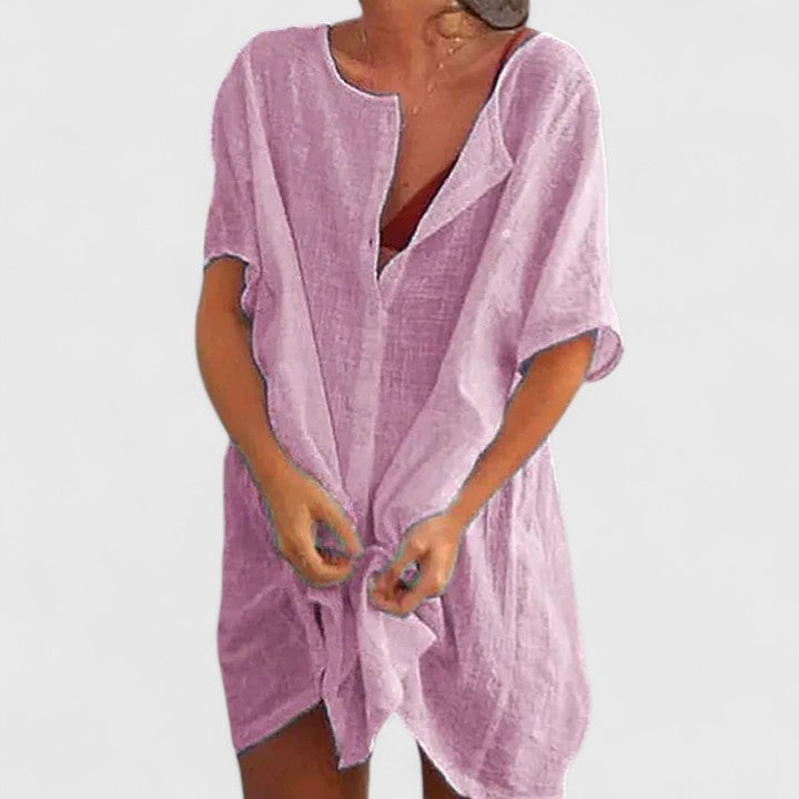 Stilvolles Tunika-Sommerkleid für Damen, lässig elegant, perfekt als Strandkleid oder Freizeitlook.