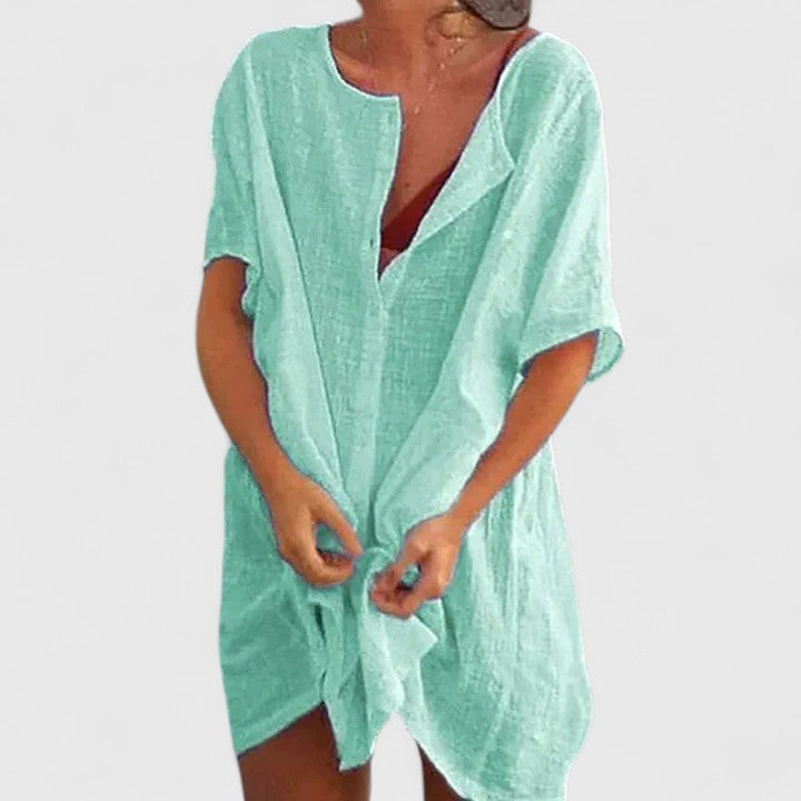 Damen Tunika-Sommerkleid, elegant & entspannt, vielseitig kombinierbar für Frühling & Strand.