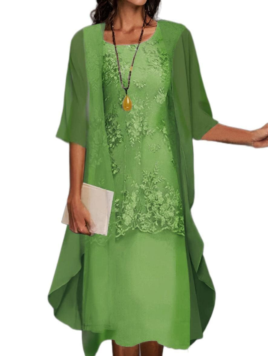 Komfortables festliches Midikleid für Damen, zweiteilig, schicke Wahl für Hochzeitsgast & Dinnerparty.
