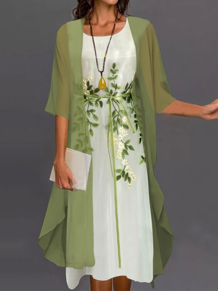 Elegantes Damen Zweiteiler Midikleid, festlicher Look, ideal für Abendveranstaltungen, Hochzeiten & Feste.