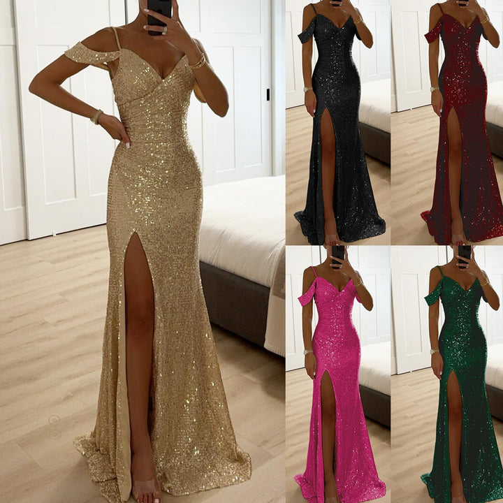 Elegantes figurbetontes Damen Abendkleid mit hohem Schlitz für besondere Anlässe, wie Gala oder Hochzeit.