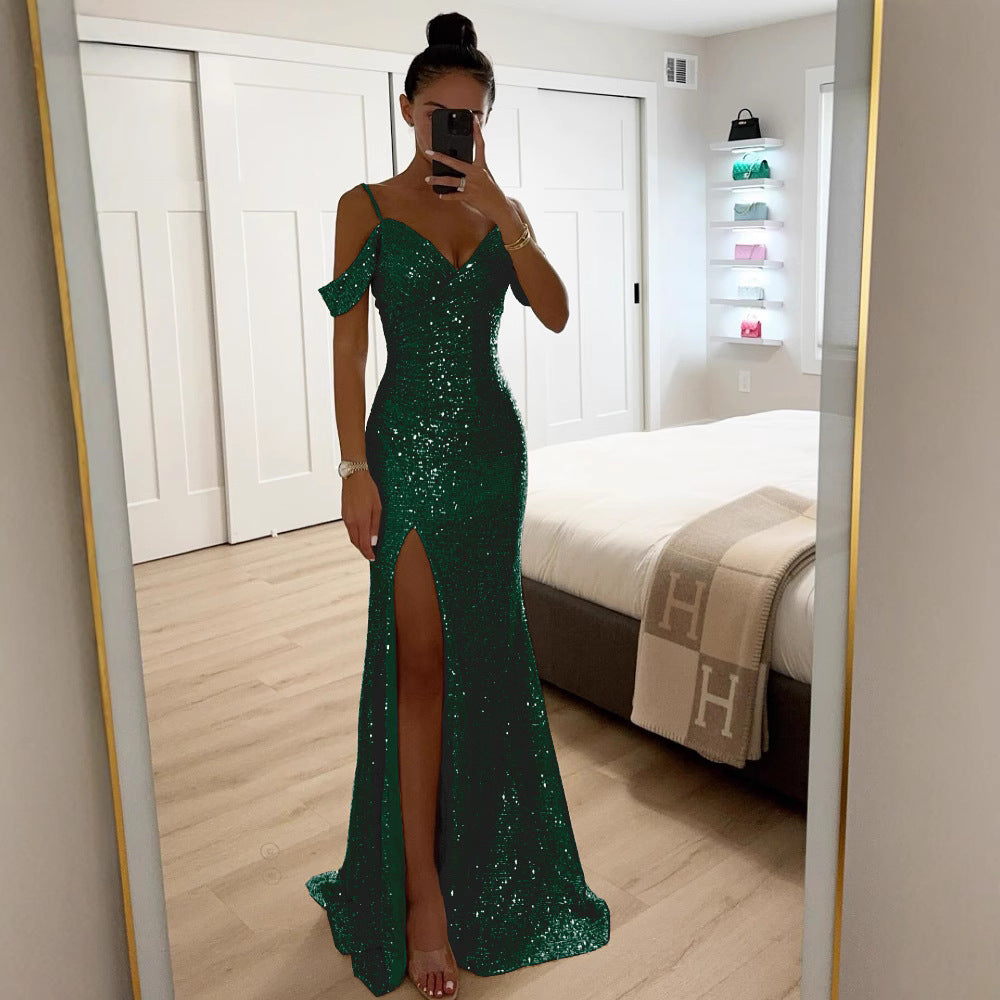 Glamouröses Abendkleid für Damen, Cocolli, mit schmeichelhaftem Schnitt und Beinschlitz, perfekt für Abendmode.
