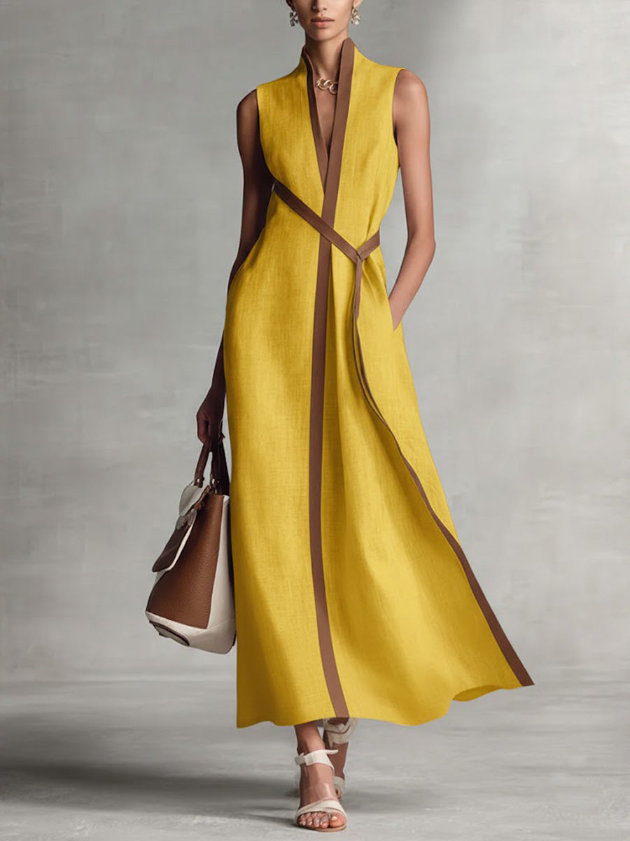 Stilvolles Damen Abendkleid für den Herbst. Elegantes ärmelloses Design, perfekt für Hochzeitsgäste und Feste.