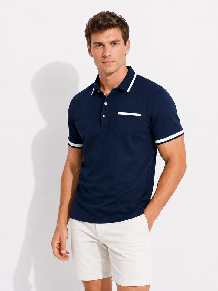 Vielseitiges Herren Poloshirt, kurzarm, ideal als Sommershirt. Bequeme Herrenmode für Freizeit & elegantes Oberteil.