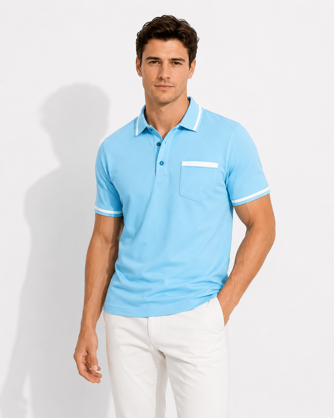 Atmungsaktives Herren Poloshirt mit elegantem Design. Kurzärmeliges Sommershirt, perfekt als Freizeithemden & Bürokleidung.