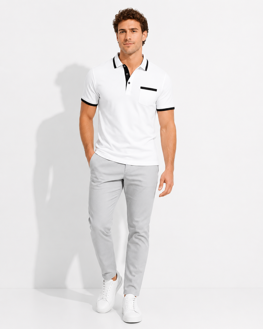Zeitloses Herren Poloshirt, kurzarm, in klassischem Stil. Komfortable Herrenmode als elegantes Oberteil für jeden Anlass.