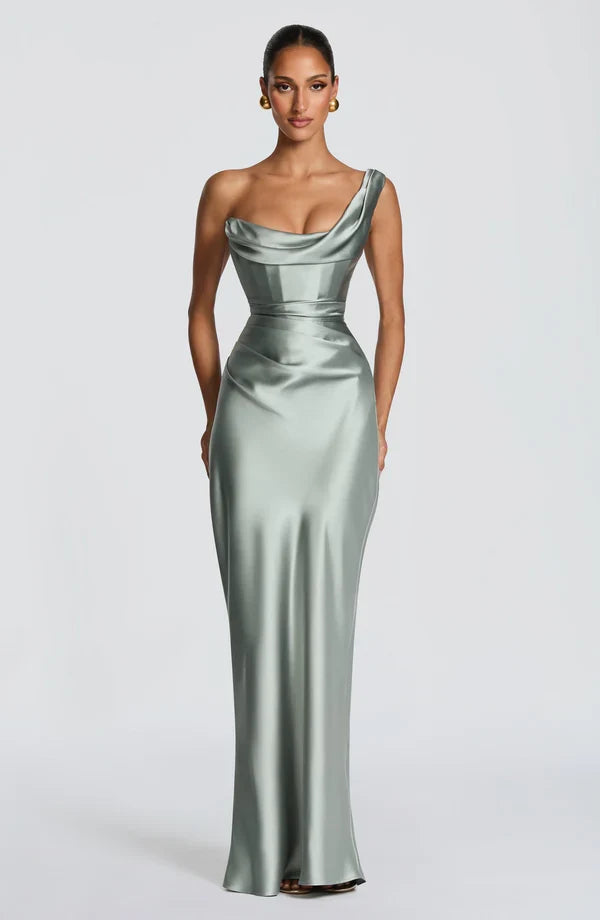 Modernes One Shoulder Abendkleid, Damen Maxikleid für einen stilvollen und festlichen Look.
