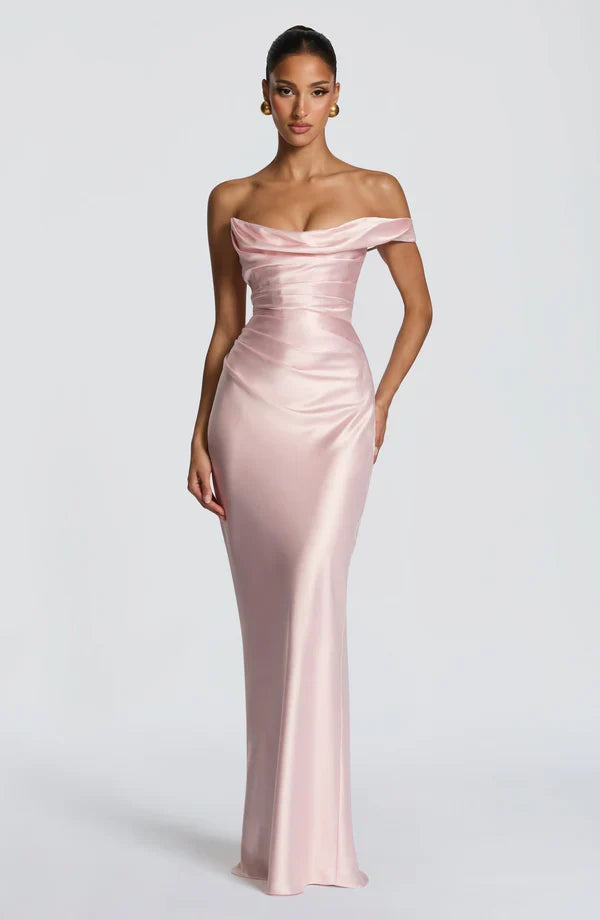 Elegantes festliches Abendkleid, Damen One Shoulder Maxikleid für besondere Anlässe.