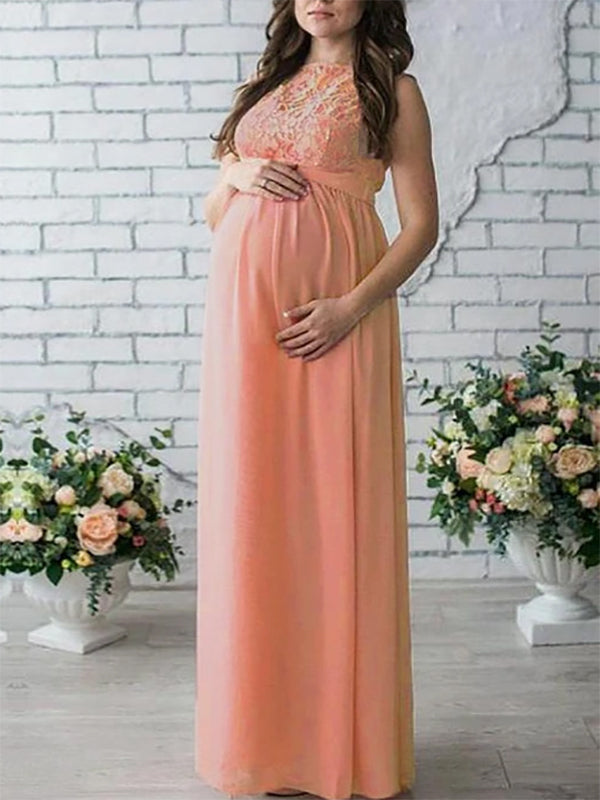Elegantes, ärmelloses Damen Sommerkleid in Midi-Länge mit Rundhals und passendem Gürtel, ideal für Festlichkeiten.