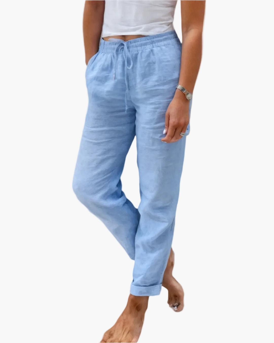 Bequeme Damen-Freizeithose mit lockerem Schnitt & Tunnelzug-Bund. Perfekt als Sommer-, Strand- oder Reisehose.
