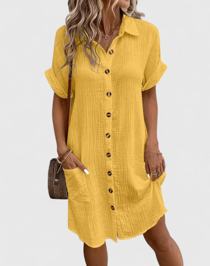 Ultra-bequemes Damen Sommer Midi-Kleid, Relaxed Fit. Perfekt für lange Tage voller Leichtigkeit.