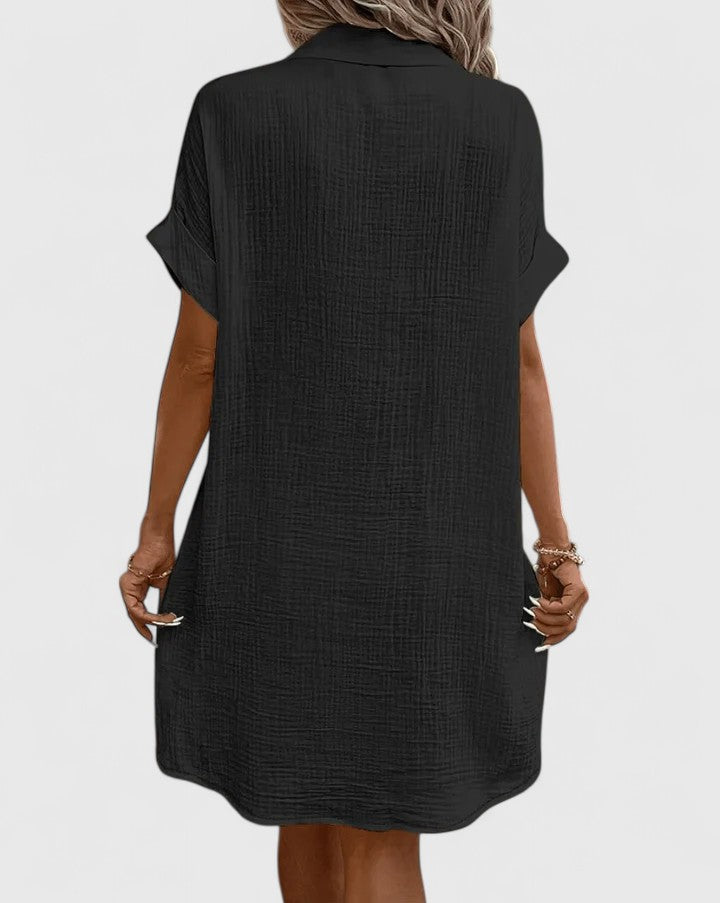 Elegantes Damen Midi-Kleid für Sommer & Frühling. Bequemer Relaxed Fit, ideal für Büro oder Alltag.