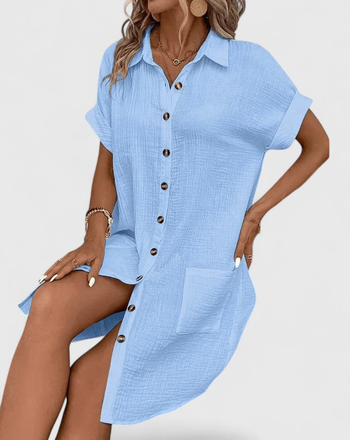 Leichtes, luftiges Damen Sommer Midi-Kleid. Entspannter Schnitt für maximalen Komfort & Stil.
