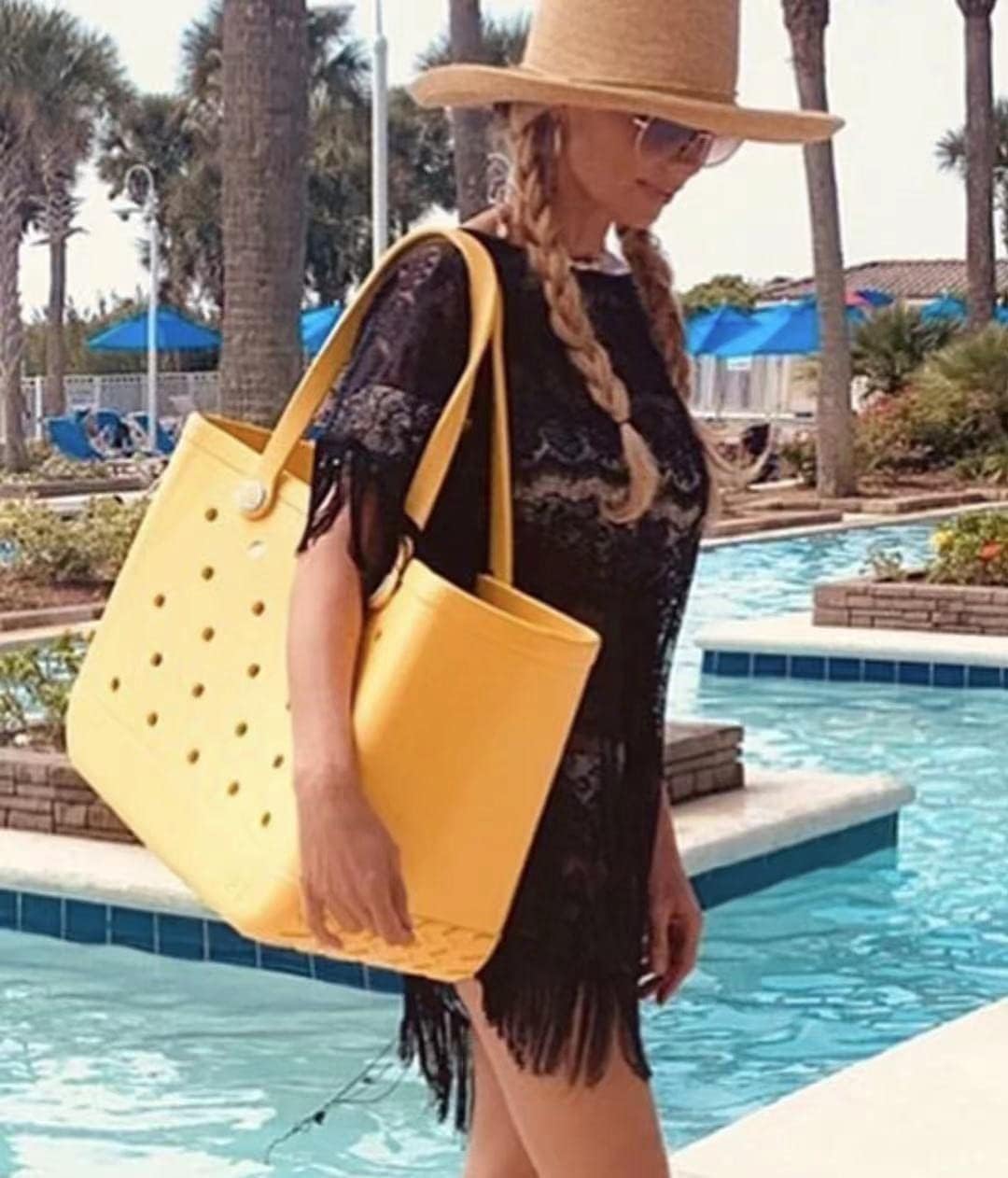 Damen EVA Strandtasche, wasserdicht & waschbar, ideal für Urlaub, Strand & Pool.