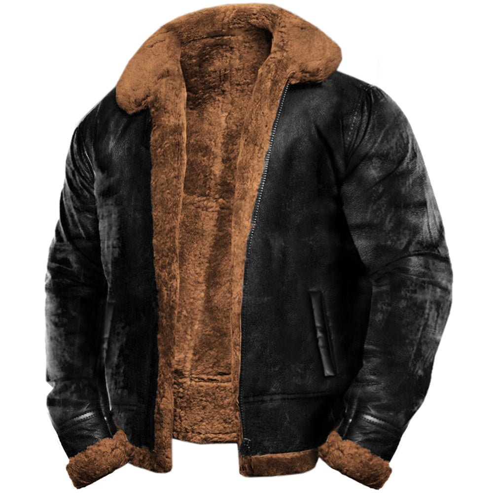Herren Retro Winterjacke für kühle Tage, warm und klassisch. Ideal für Freizeit & Outdoor. Bequemer, lockerer Schnitt.