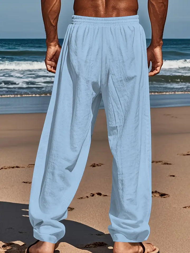 Elegante Herren Casual Hose, grau, leicht & atmungsaktiv. Für warme Tage & Stil.