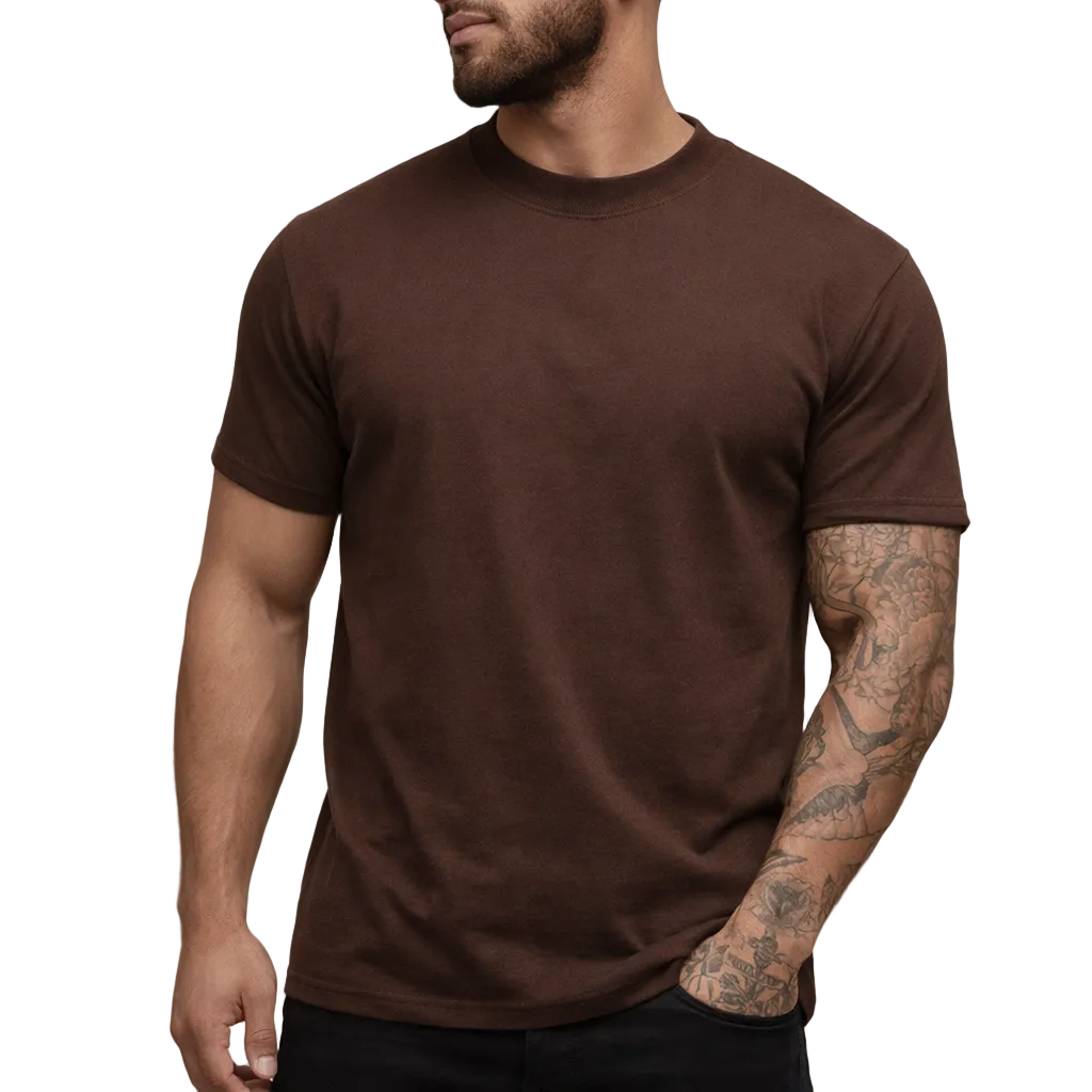 Männer Kurzarm T-Shirt, Rundhals, Slim Fit. Komfortables Basic Shirt für Casual und stilvolle Looks.