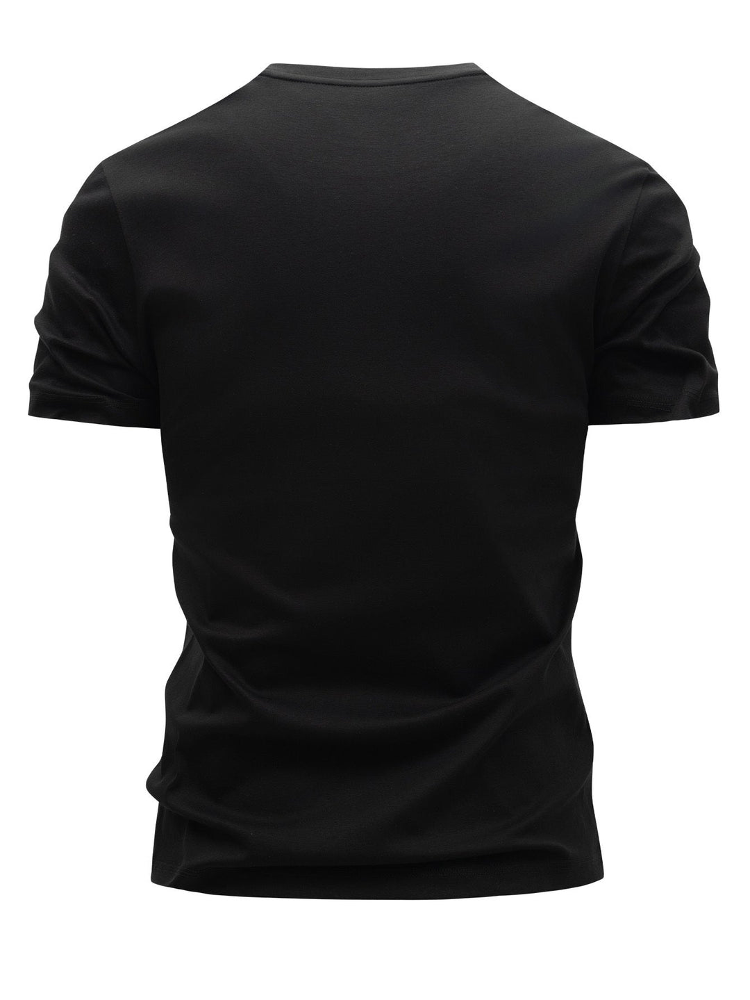 Schwarzes Herren Motiv T-Shirt im Vintage-Stil, bequemes Streetwear für lässige Sommerlooks.