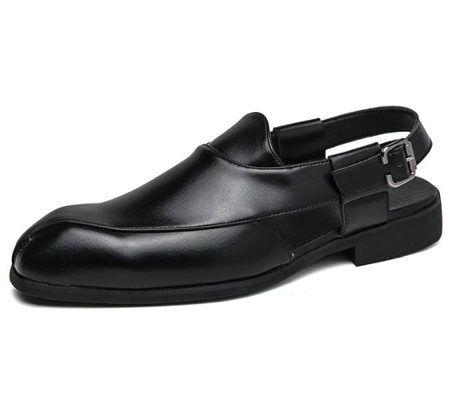 Herren elegante Slip-On Sandalen in Schwarz, ideal für Sommer, Strand & Freizeit. Bequem & verstellbar.