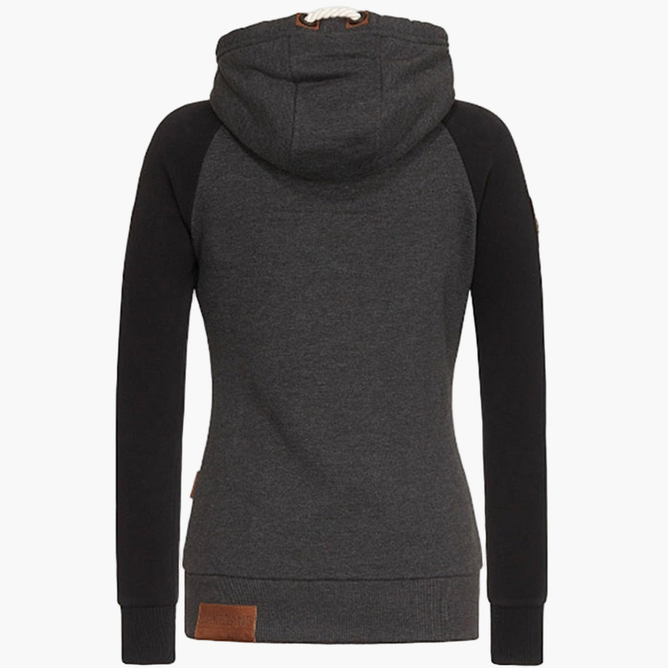 Sportliche Damen Kapuzenjacke mit Reißverschluss, komfortabel für den Alltag. Perfekt für kühle Herbst- und Wintertage.