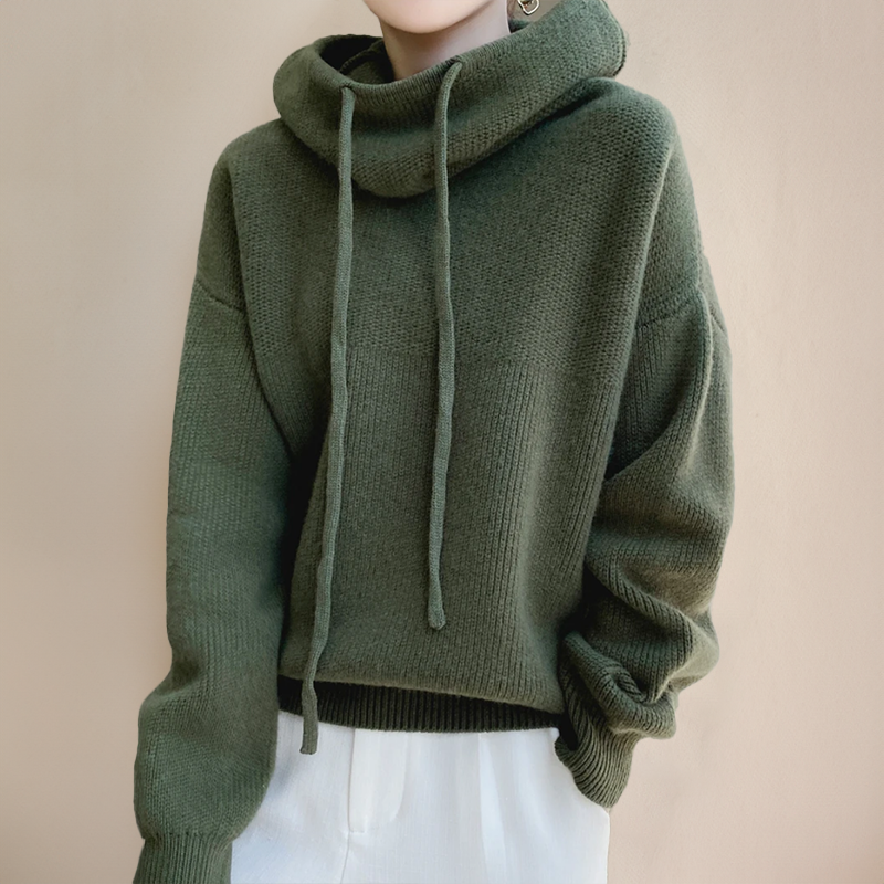 Warmer Damen Herbstpullover mit Schalkragen, gemütlich und bequem für Damenmode.