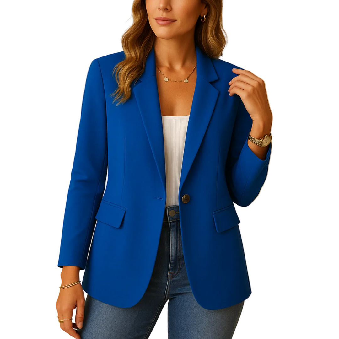 Schmeichelhafter taillierter Damen Blazer, klassische Mode für ein professionelles Business Outfit.