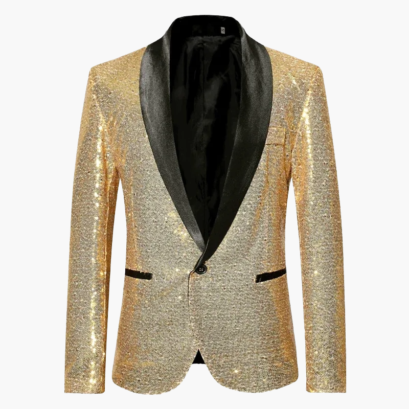 Herren Pailletten Sakko. Eleganter Glitzer Blazer für stilvolle Party-Auftritte & glamouröse Events. Statement-Mode.