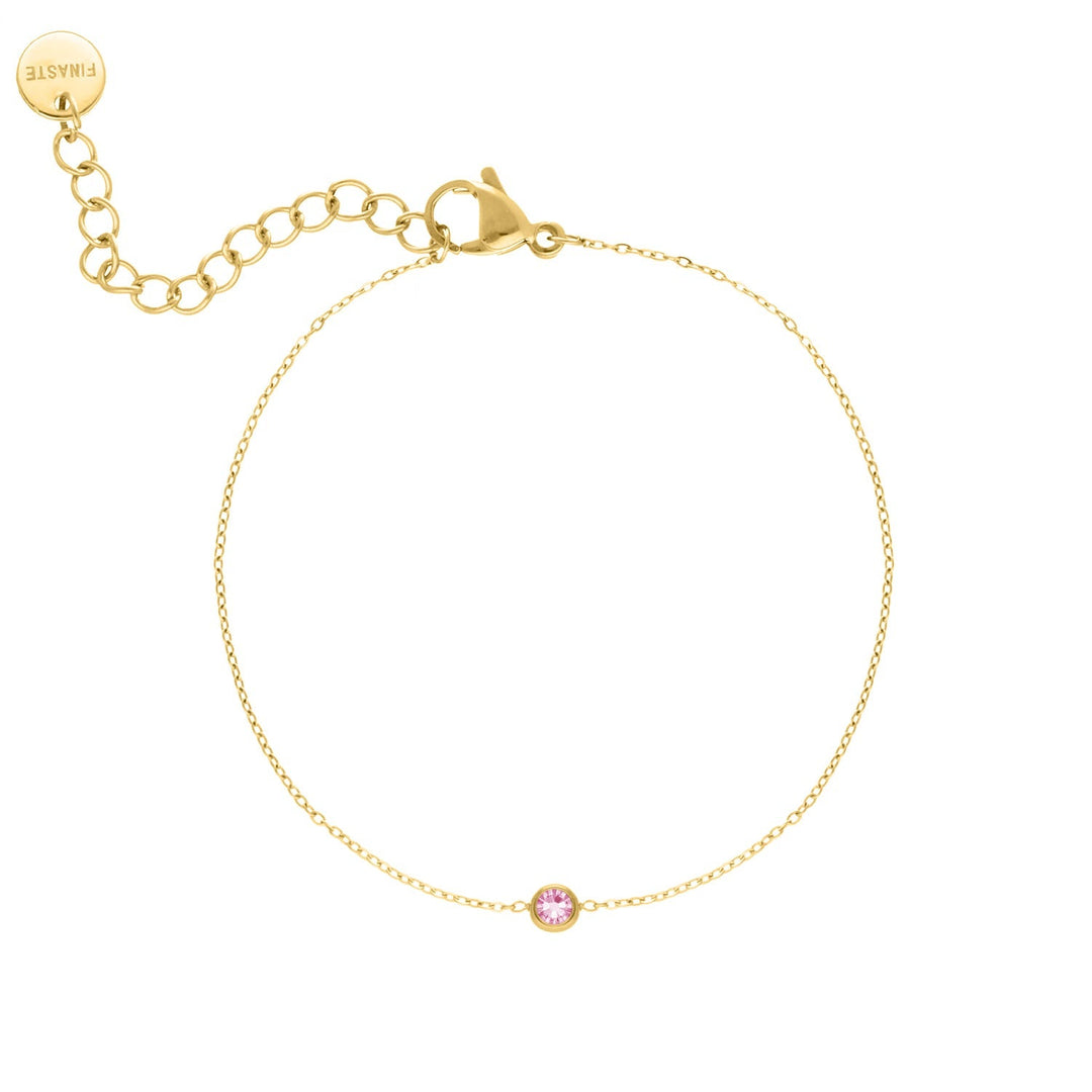 Modernes Damen Geburtsstein-Armband mit glänzendem runden Edelstein.