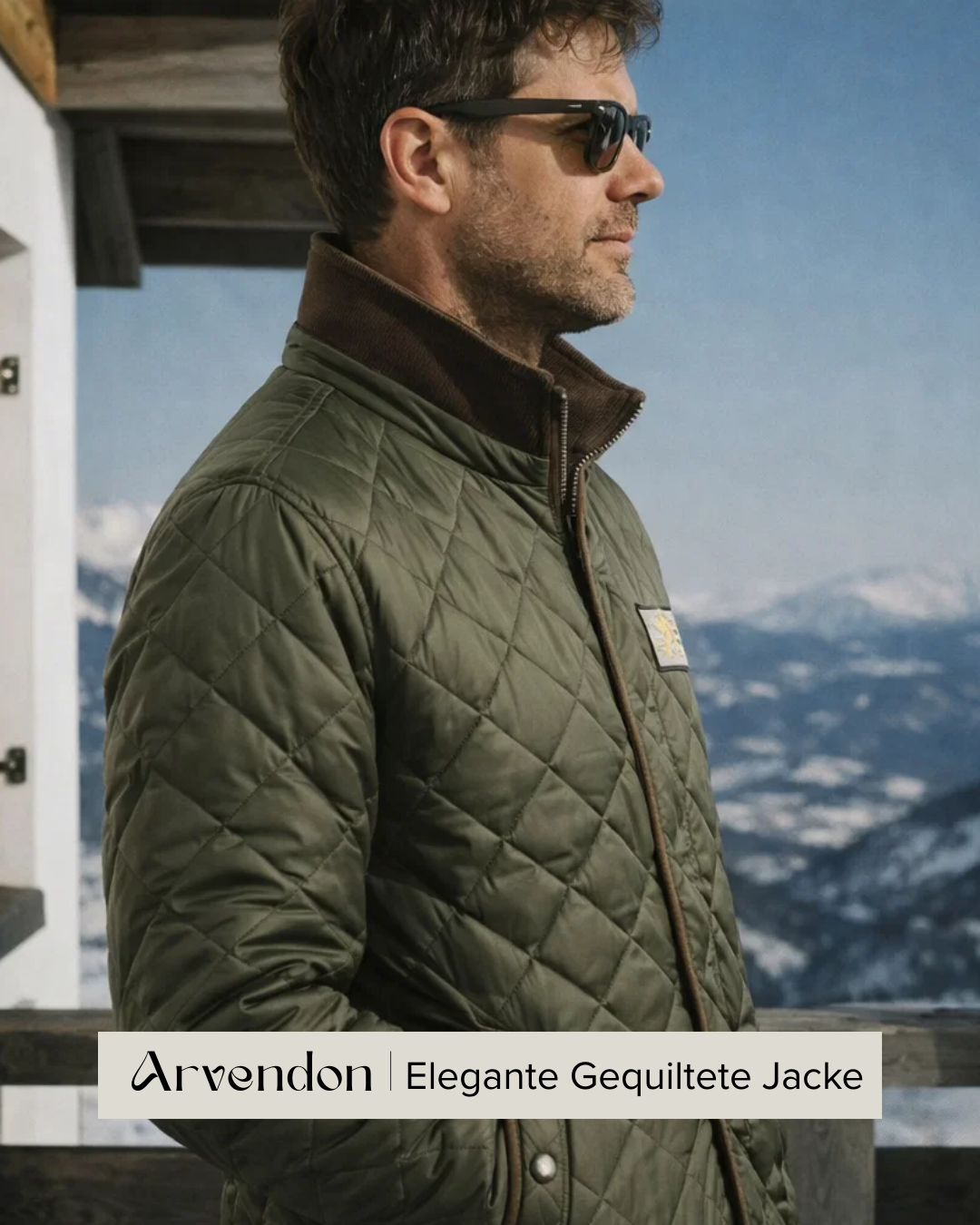 Bequeme, lässige Herren Steppjacke in Grün. Elegant und warm für kalte Tage, vielseitige Herrenmode.