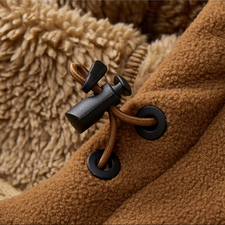 Hochwertige Herren Winterjacke, blau, mit warmer Kapuze & robustem Reißverschluss, gemütlich.