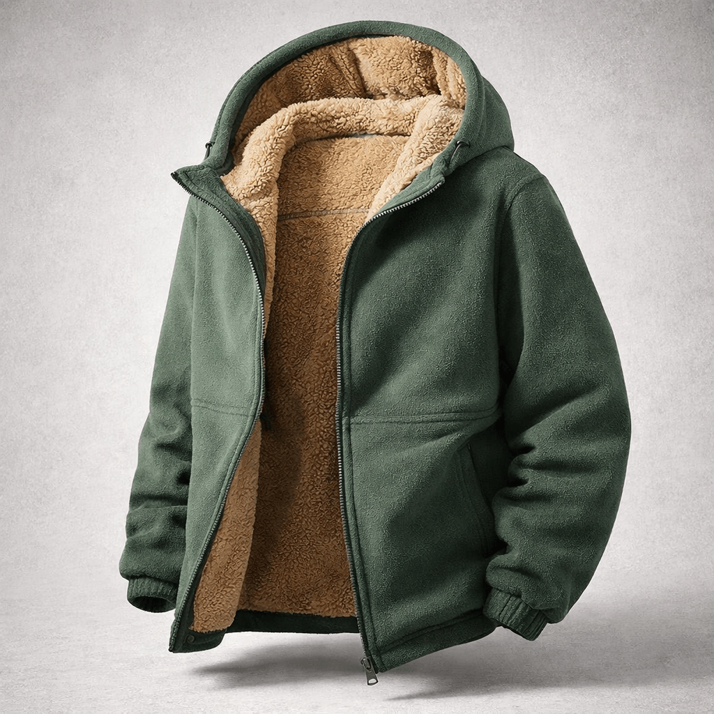 Moderne Herren Outdoor-Kapuzenjacke, schwarz, warm, wind- und wasserabweisend für jedes Wetter.