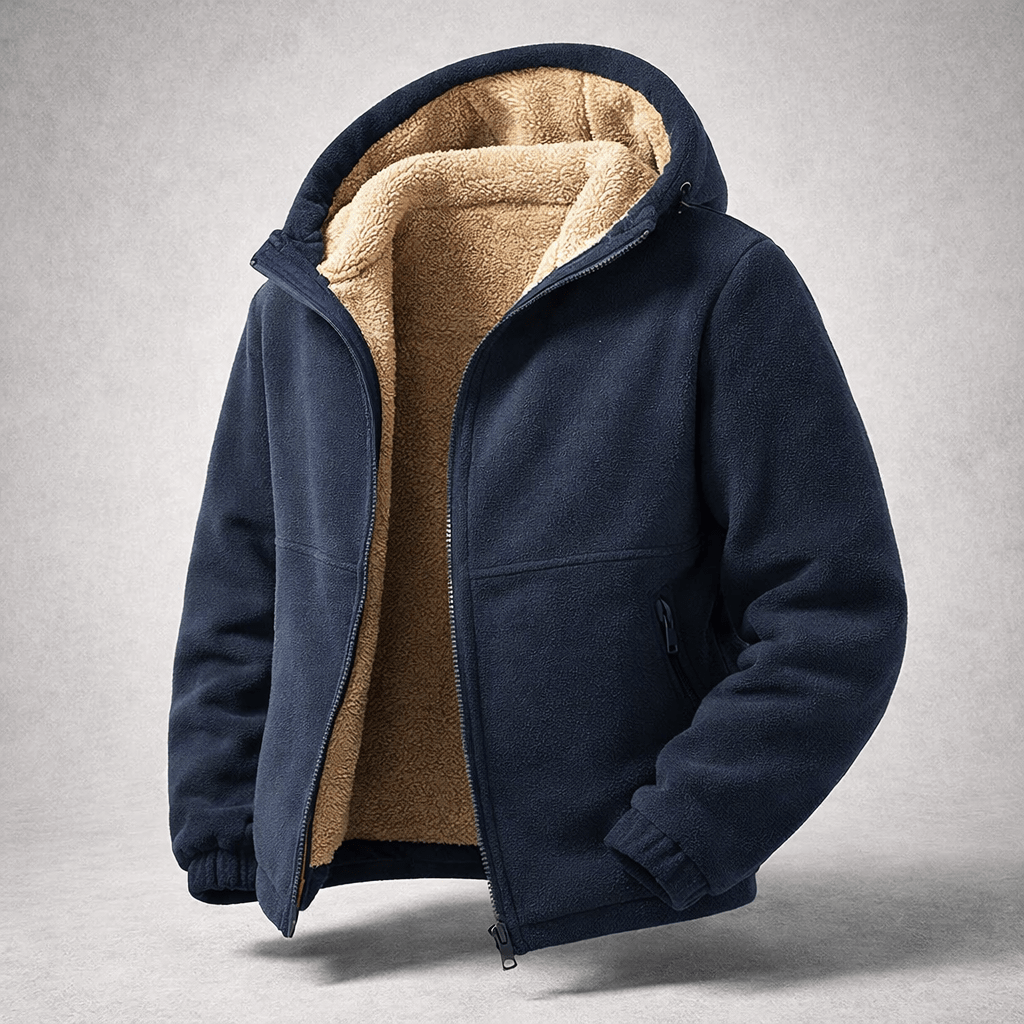 Freizeit-Herrenjacke, schwarz, warm gefüttert, wetterfest und bequem für alle Winteraktivitäten.