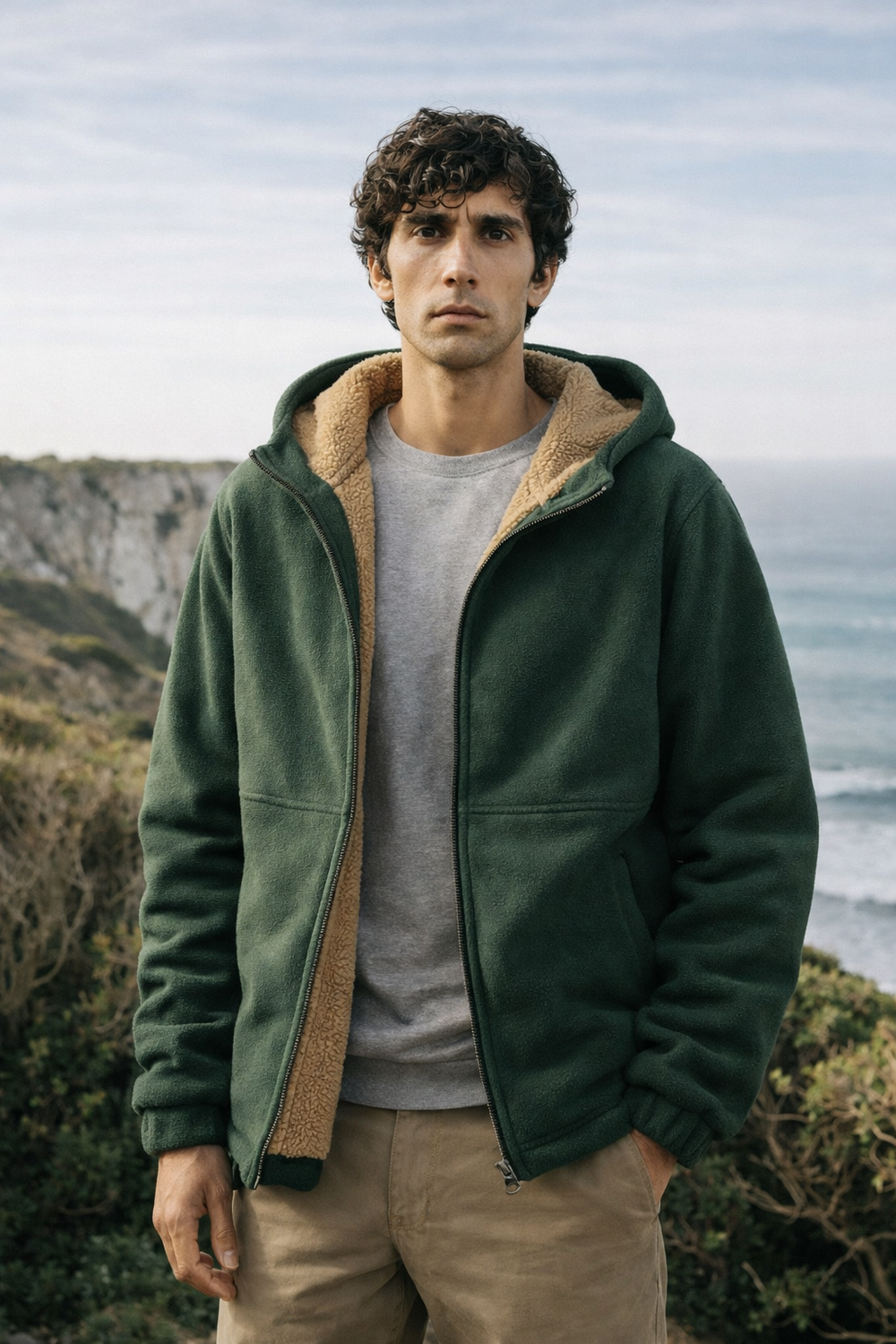 Gemütliche Herren Freizeitjacke, wetterfest & warm, ideal für Outdoor-Aktivitäten an kalten Tagen.