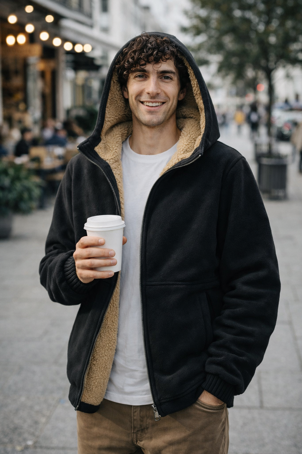 Blaue Herren Übergangsjacke, warm & komfortabel, perfekt für kühle Temperaturen und wechselhaftes Wetter.