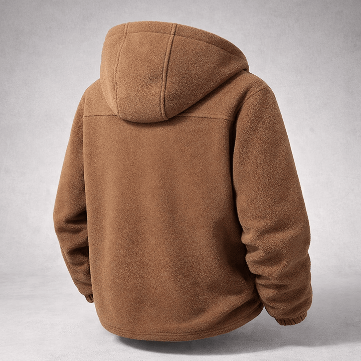 Wetterfeste Herren Outdoorjacke, blau, mit Kapuze, schützt zuverlässig vor Kälte und Nässe.
